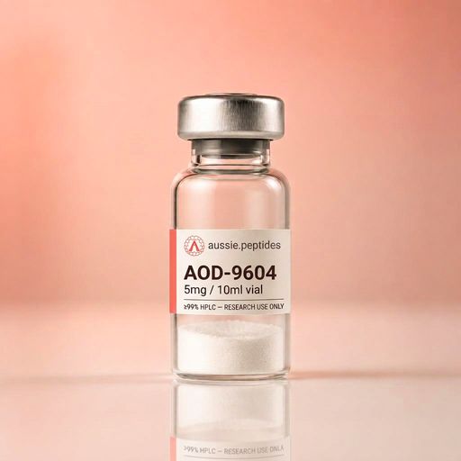 Aussie Peptides AOD-9604 5mg — Incretin-class analogues — research peptide Australia AOD-9604 5mg research peptide vial — Aussie Peptides