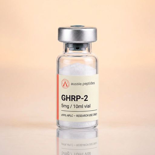 Aussie Peptides GHRP-2 5mg — GH secretagogues — research peptide Australia GHRP-2 5mg research peptide vial — Aussie Peptides
