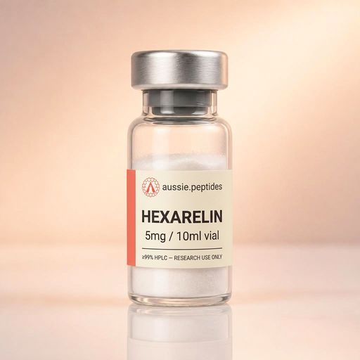 Aussie Peptides Hexarelin 5mg — GH secretagogues — research peptide Australia Hexarelin 5mg research peptide vial — Aussie Peptides