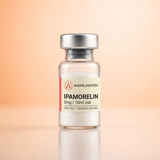 Aussie Peptides Ipamorelin 5mg — GH secretagogues — Ipamorelin Australia Ipamorelin 5mg research peptide vial — Aussie Peptides