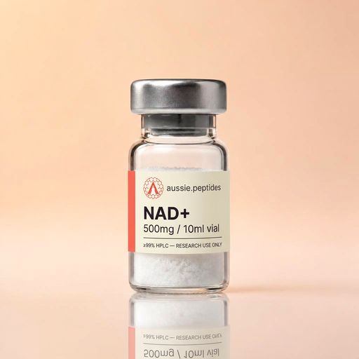 Aussie Peptides NAD+ 500mg — Pineal & mitochondrial peptides — NAD+ research peptide Australia NAD+ 500mg research compound vial — Aussie Peptides
