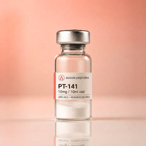 Aussie Peptides PT-141 (Bremelanotide) 10mg — PT-141 bremelanotide Australia PT-141 (Bremelanotide) 10mg research peptide vial — Aussie Peptides